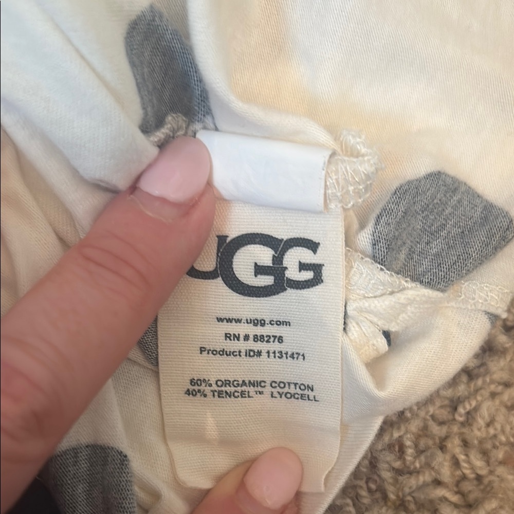 Worn Once UGG Cream and Black Polka Dot Organic Cotton Pajamas - Picture 3 of 10